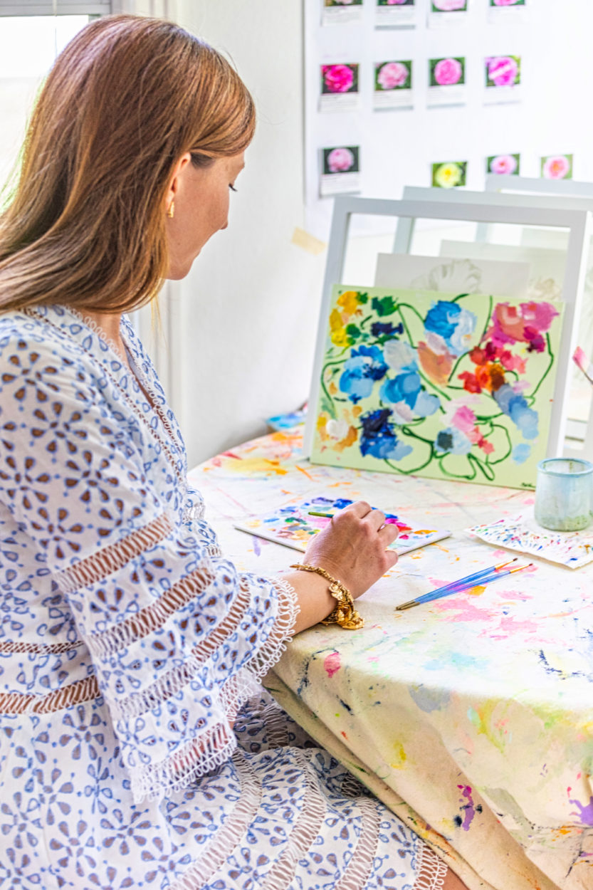 Susie Kwiatkowski trying a mural art.